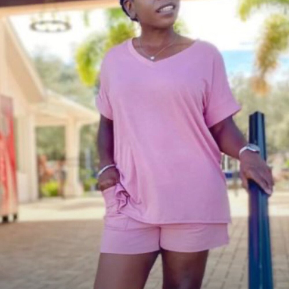 Cozy Matching Pant & Shirt Set - Light Rose